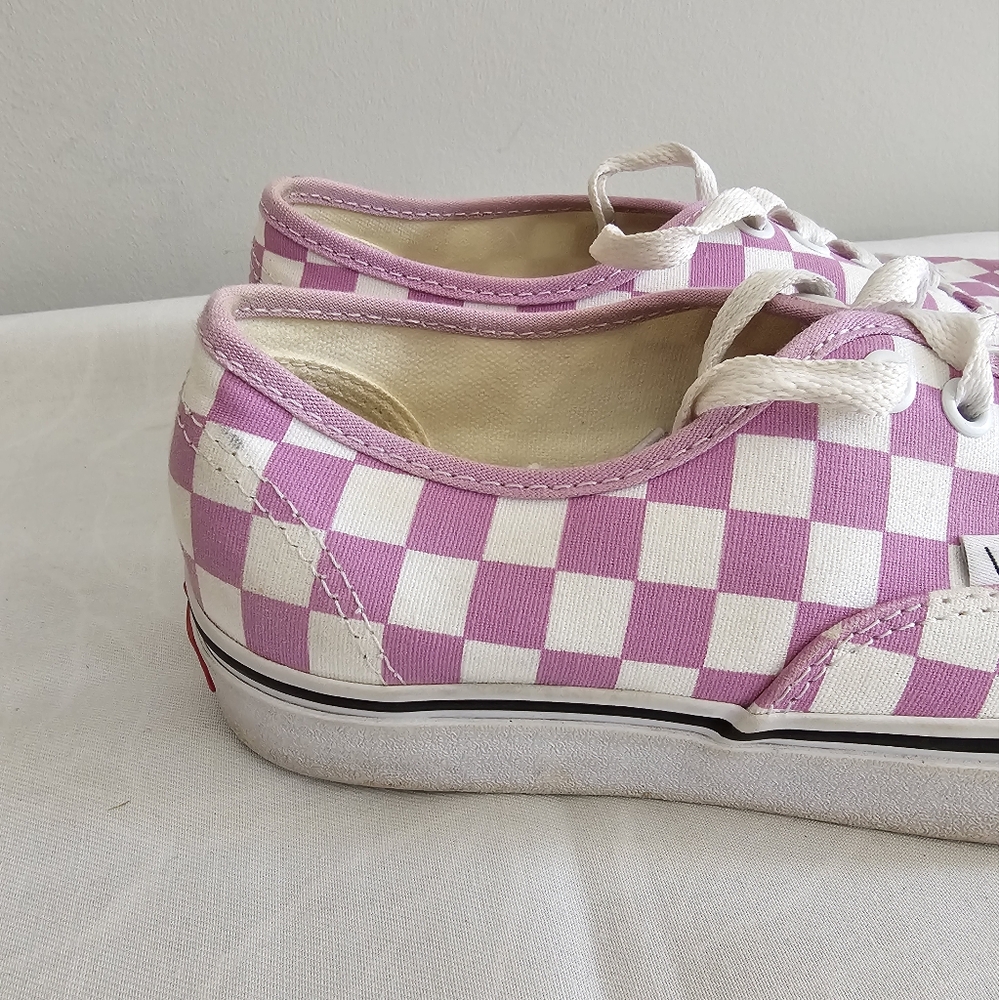 VANS Off The Wall Unisex Pink & White Checkered Sneakers, Shoes - Picture 4 of 9